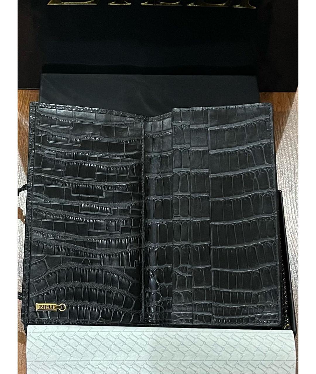 ZILLI Черный кошелек из экзотической кожи, фото 3