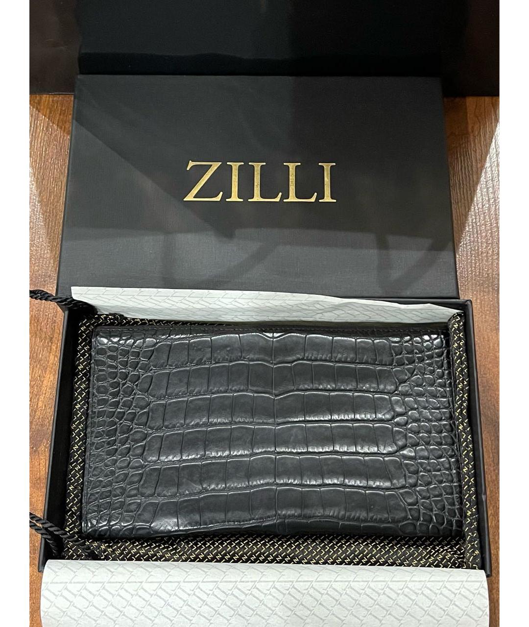 ZILLI Черный кошелек из экзотической кожи, фото 9