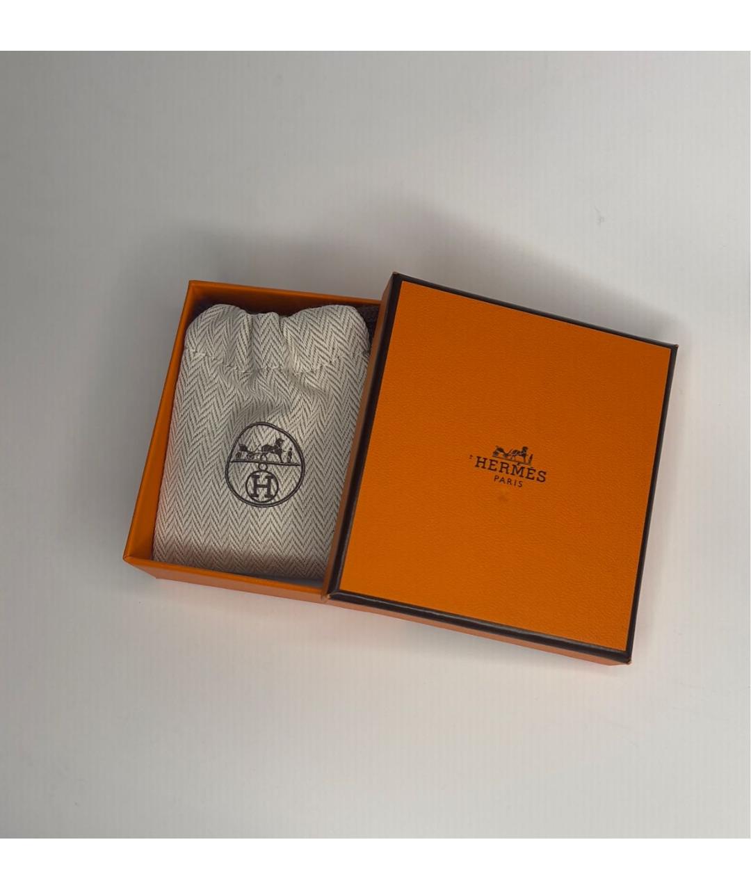 HERMES Коричневые серьги из желтого золота, фото 7