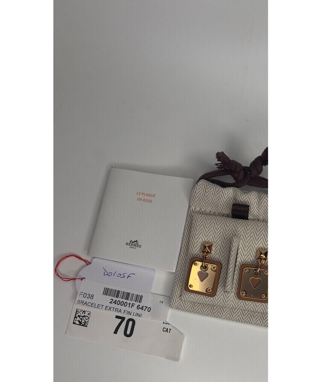HERMES Коричневые серьги из желтого золота, фото 6