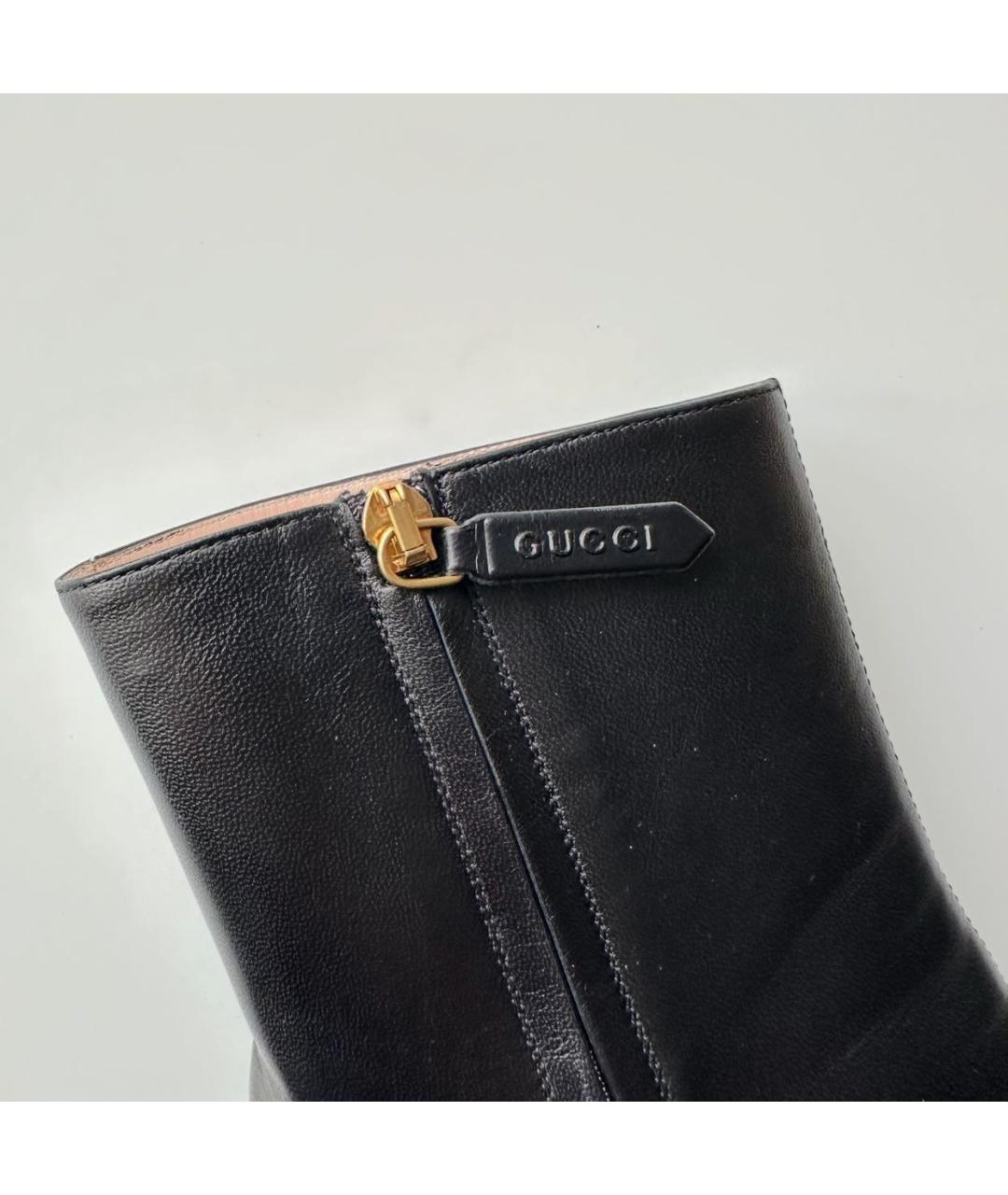 GUCCI Черные кожаные ботильоны, фото 6