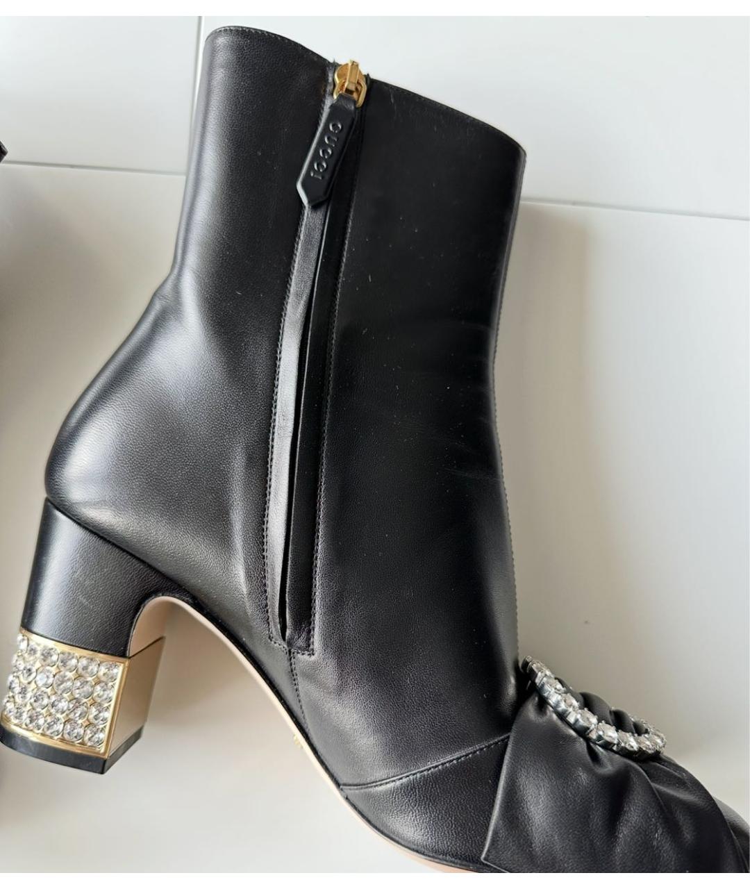 GUCCI Черные кожаные ботильоны, фото 4