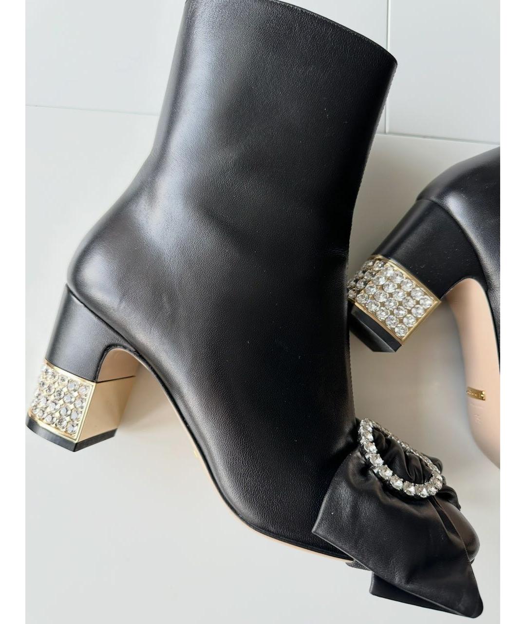 GUCCI Черные кожаные ботильоны, фото 9