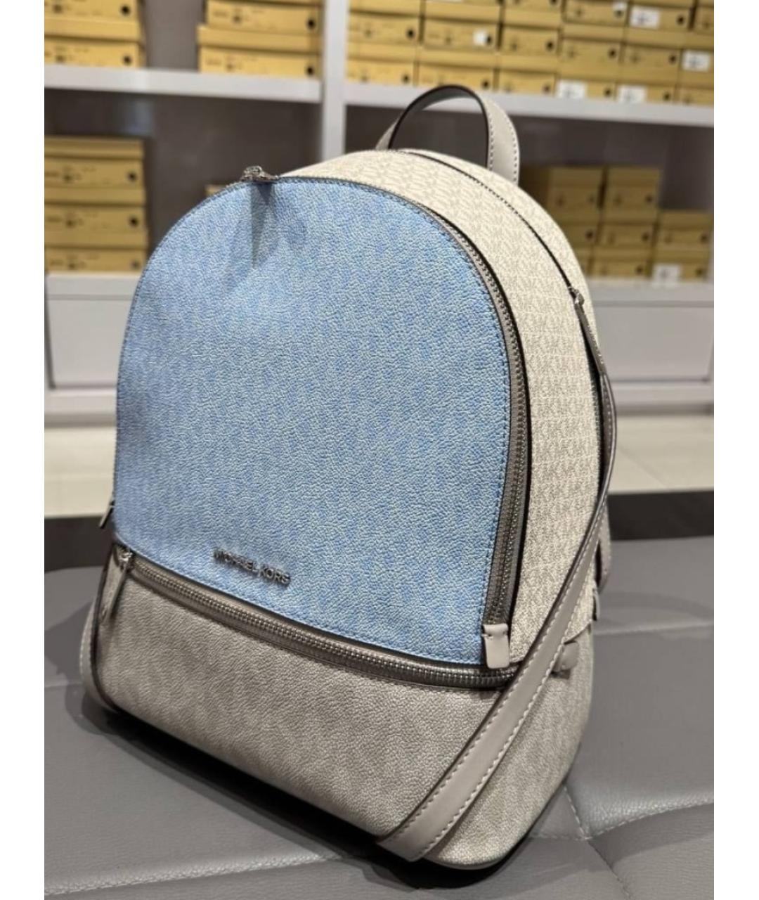 MICHAEL KORS Голубой рюкзак из искусственной кожи, фото 5