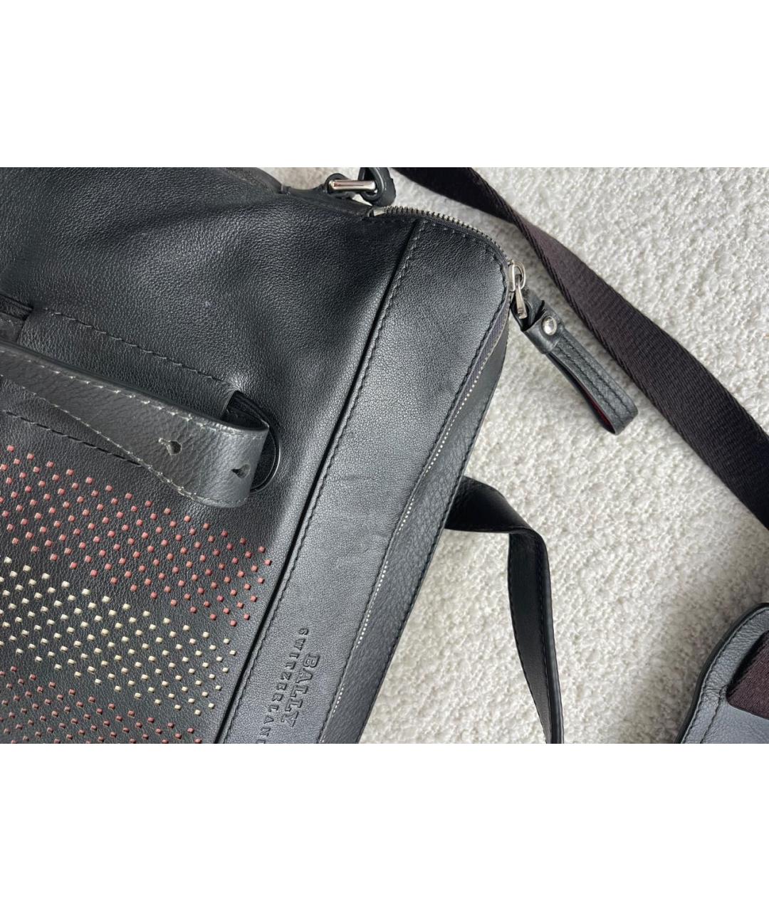 BALLY Черный кожаный портфель, фото 3