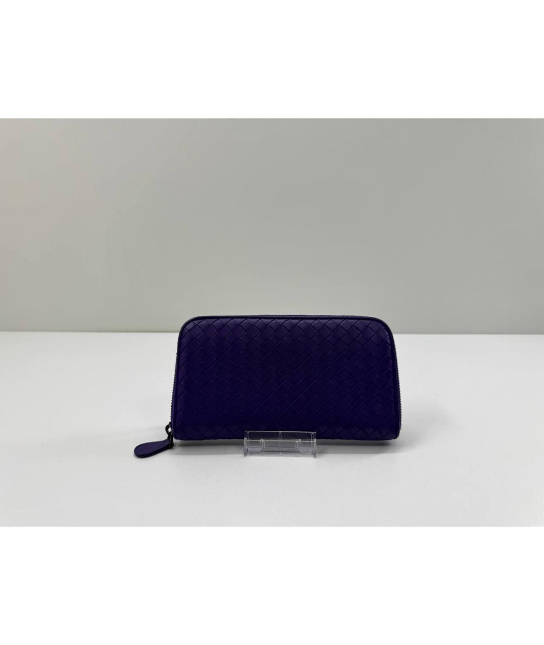 BOTTEGA VENETA Фиолетовый кожаный кошелек, фото 10