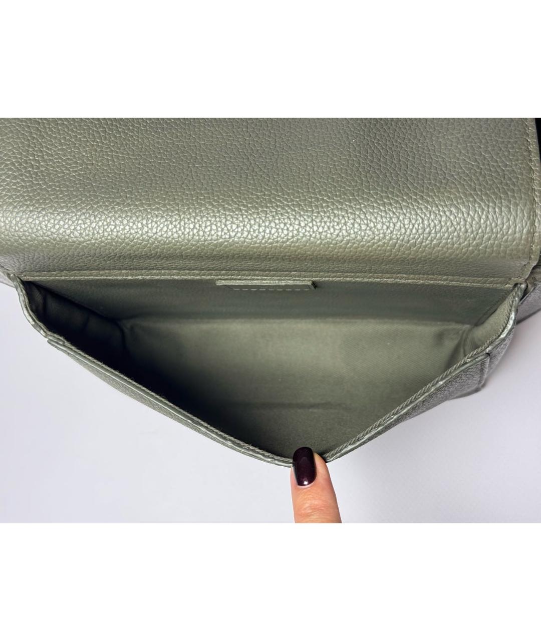 LOUIS VUITTON Хаки кожаная поясная сумка, фото 4