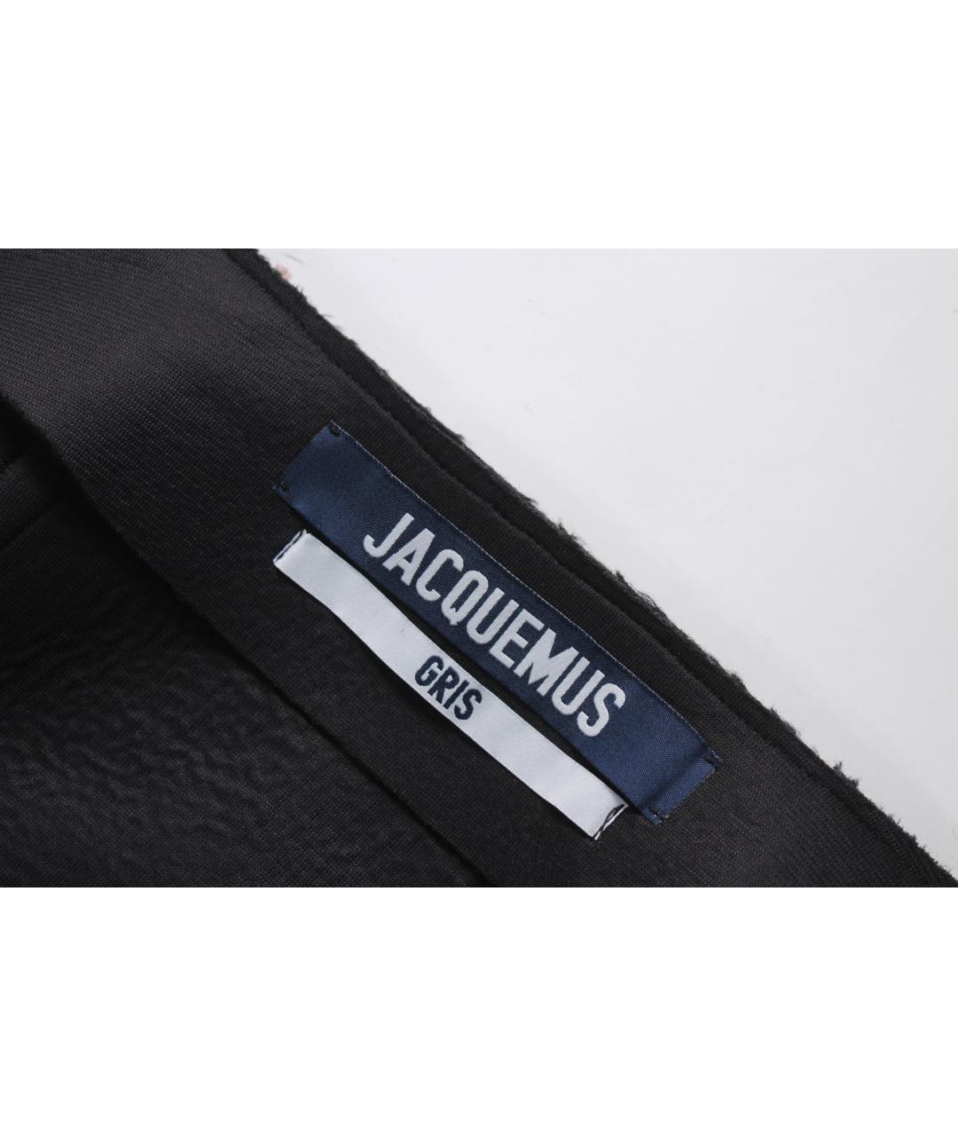 JACQUEMUS Серая шерстяная юбка миди, фото 4