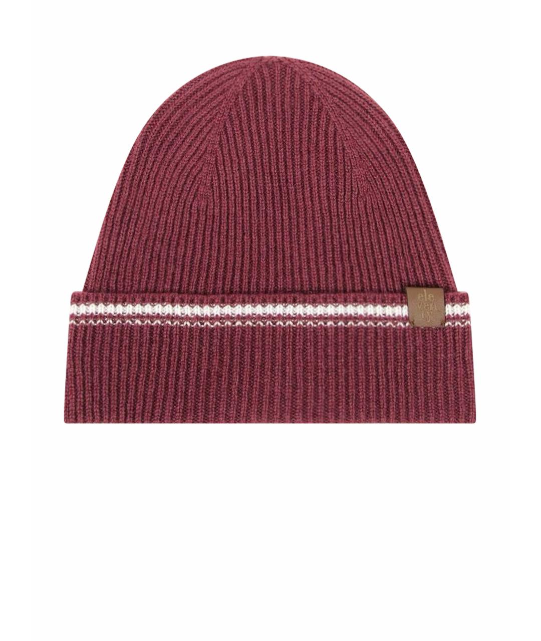 ELEVENTY Бордовая кашемировая шапка, фото 1