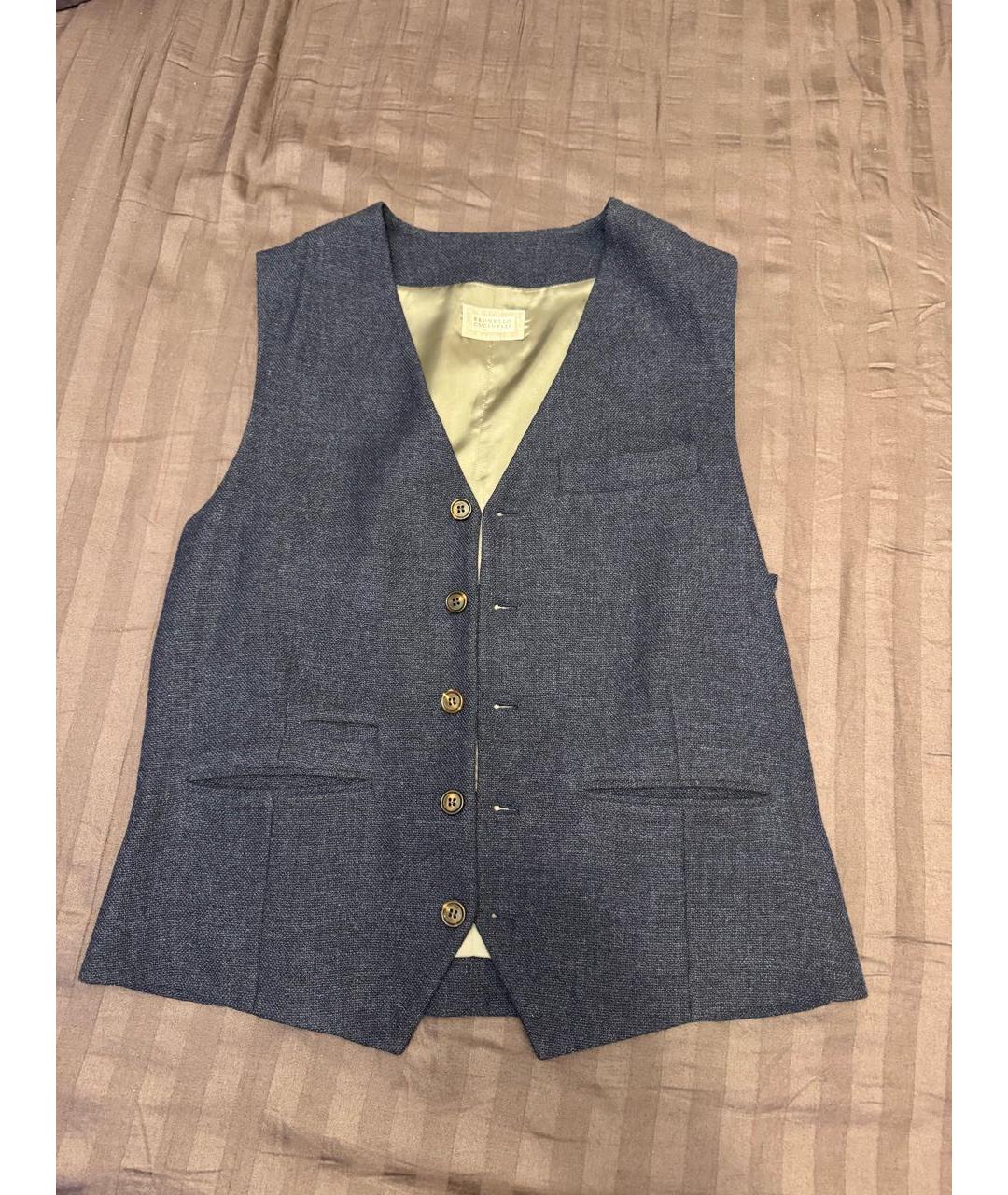 BRUNELLO CUCINELLI Серая шерстяная жилетка, фото 6