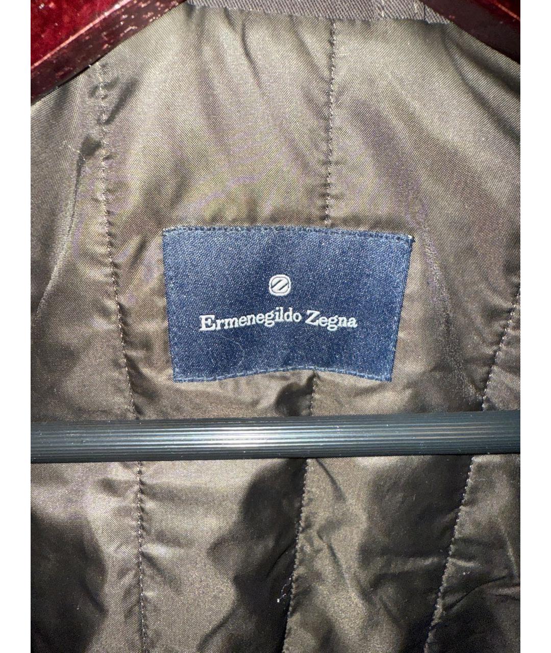 ERMENEGILDO ZEGNA XXX Коричневая хлопко-эластановая куртка, фото 3