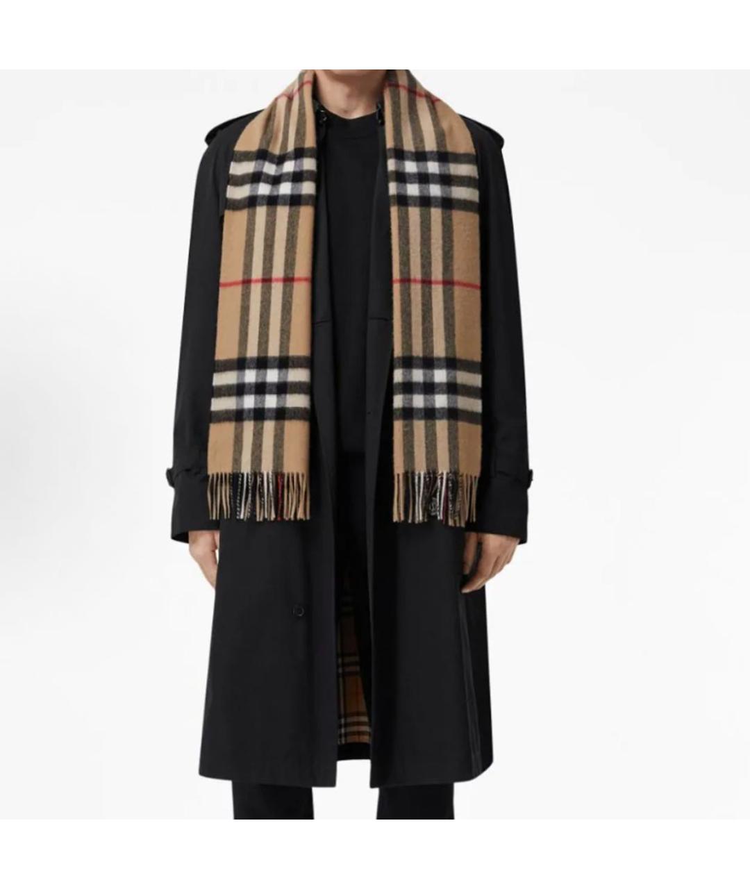 BURBERRY Коричневый кашемировый шарф, фото 3