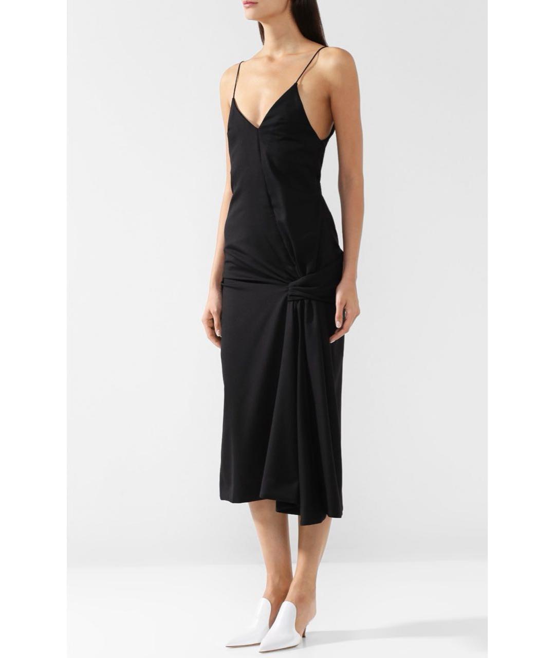 JACQUEMUS Черное шерстяное коктейльное платье, фото 3