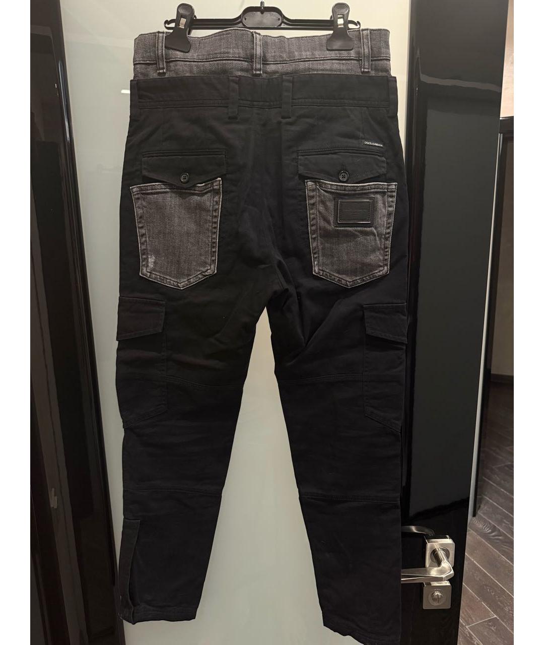 DOLCE&GABBANA Черные хлопковые прямые джинсы, фото 2