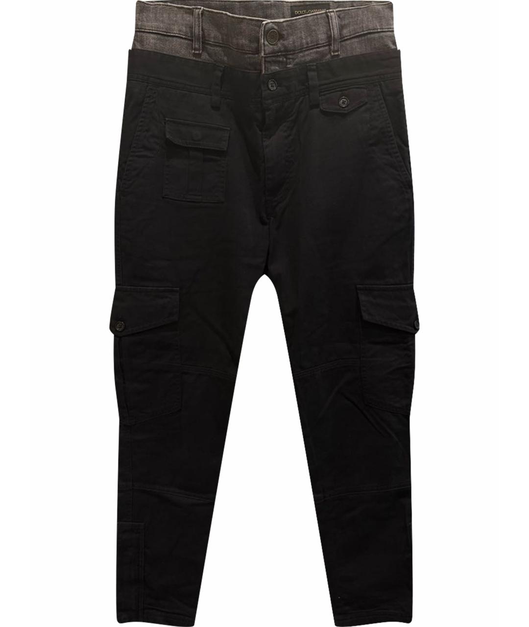 DOLCE&GABBANA Черные хлопковые прямые джинсы, фото 1