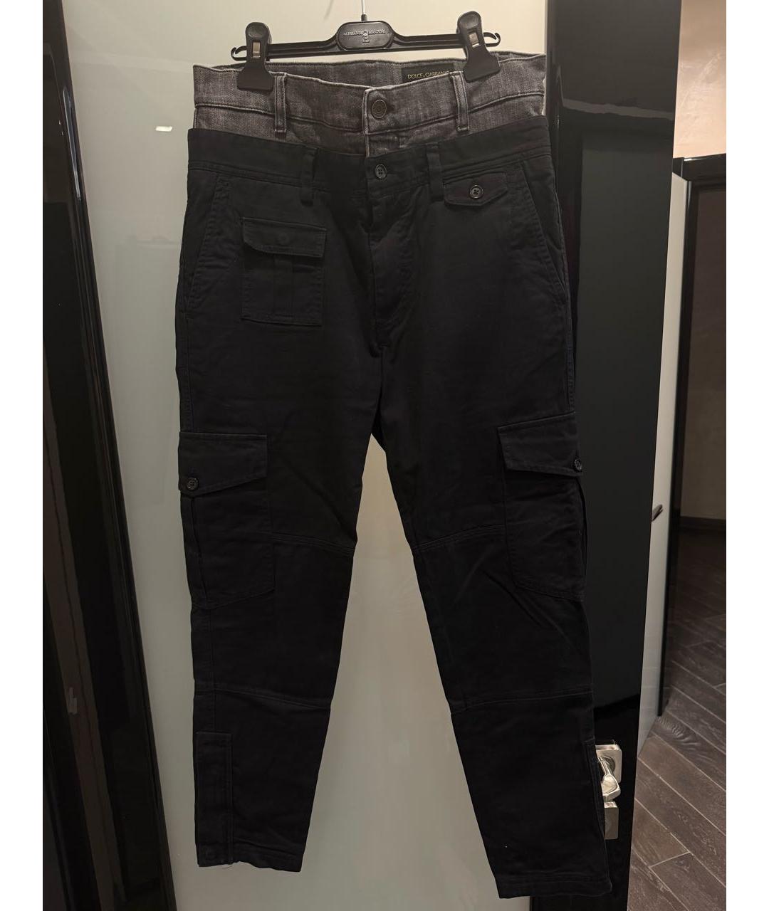 DOLCE&GABBANA Черные хлопковые прямые джинсы, фото 8