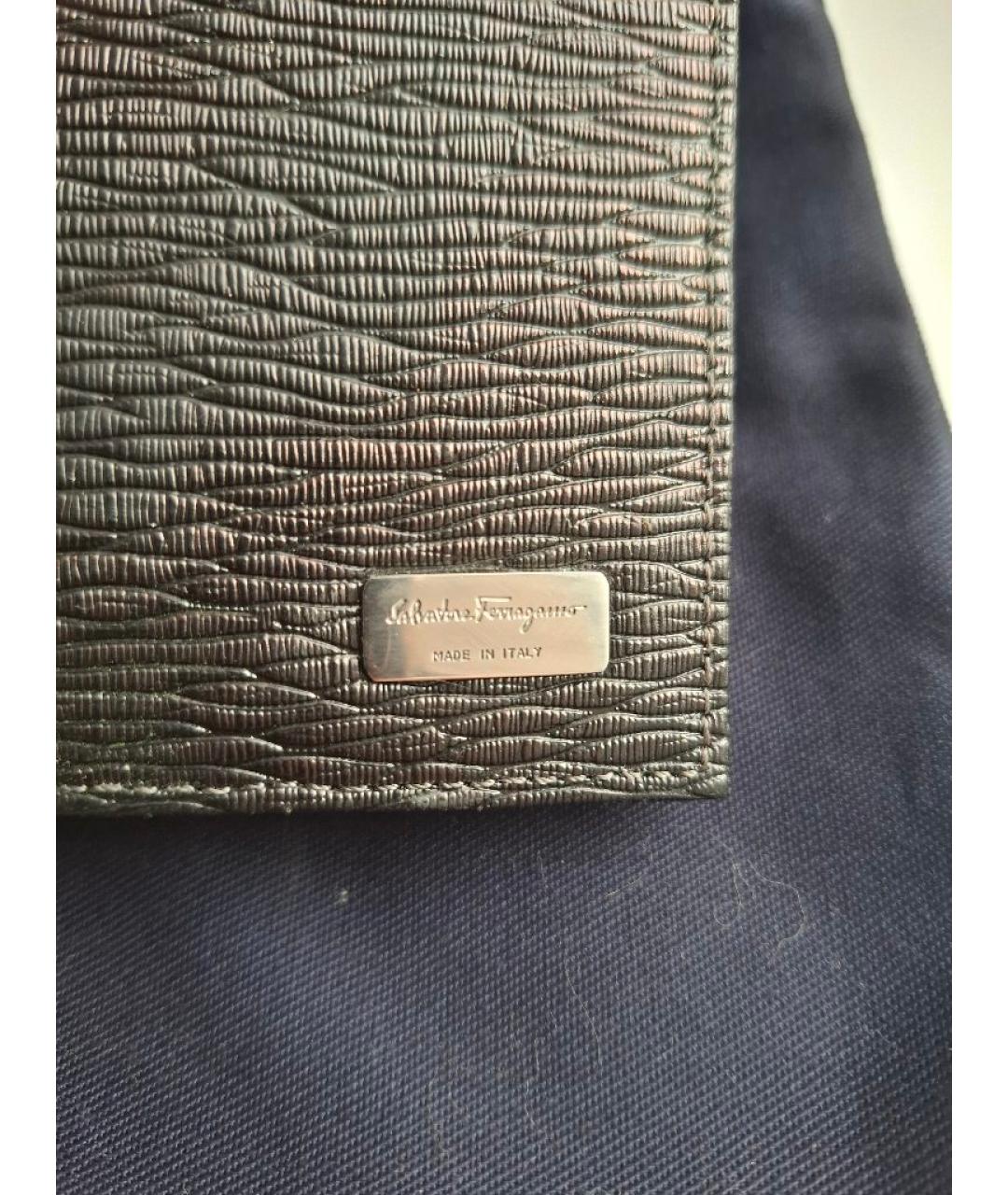 FERRAGAMO Черная кожаная визитница, фото 4