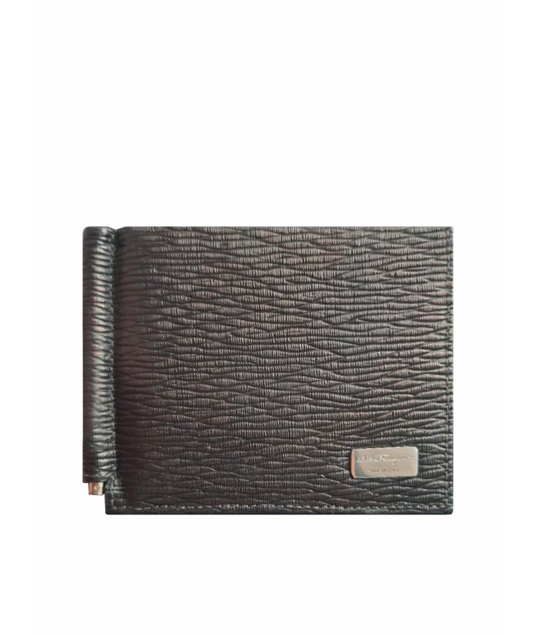 FERRAGAMO Черная кожаная визитница, фото 1