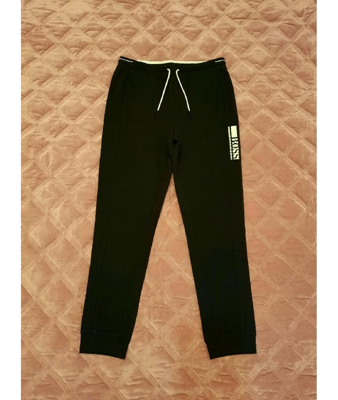 HUGO BOSS Черные хлопко-эластановые повседневные брюки, фото 9