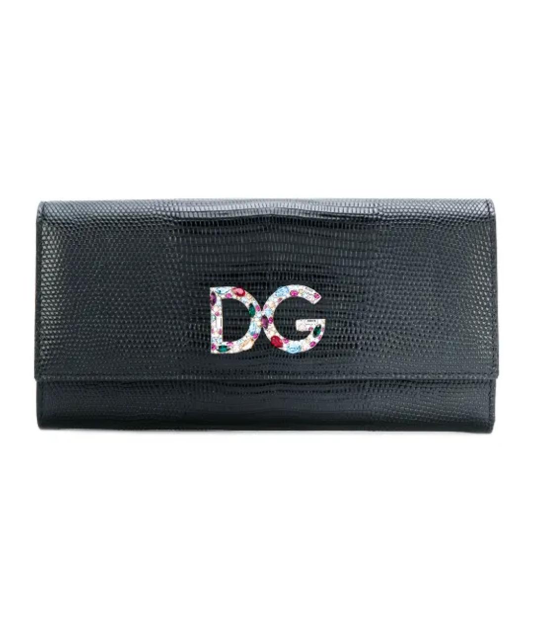 DOLCE&GABBANA Черный кошелек из экзотической кожи, фото 7