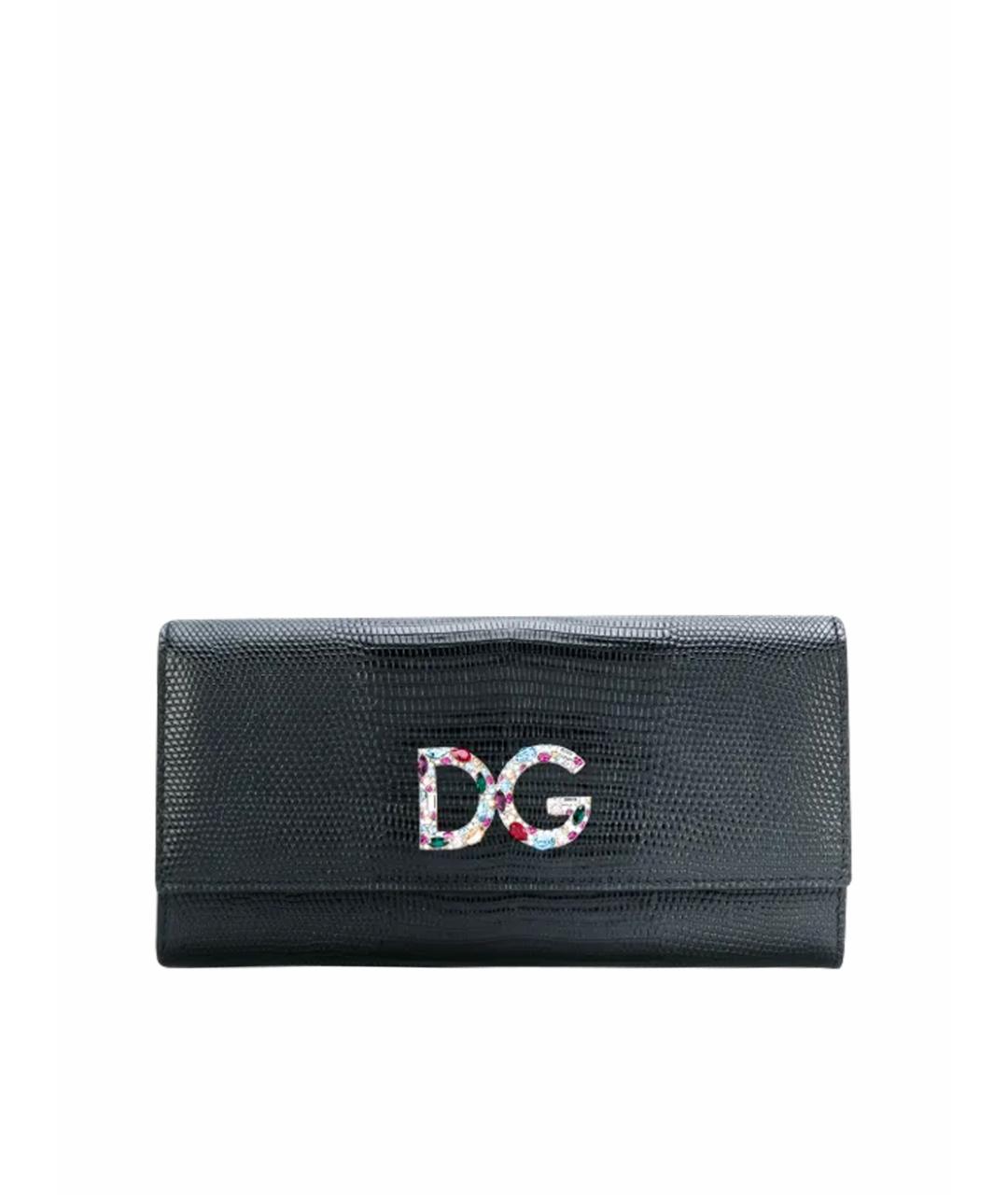 DOLCE&GABBANA Черный кошелек из экзотической кожи, фото 1