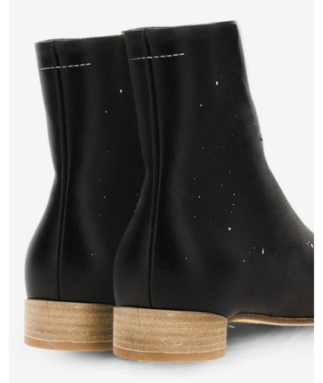 MM6 MAISON MARGIELA Черные кожаные полусапоги, фото 6