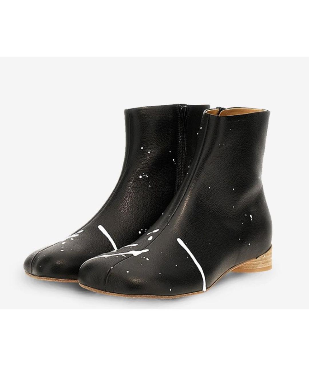MM6 MAISON MARGIELA Черные кожаные полусапоги, фото 2