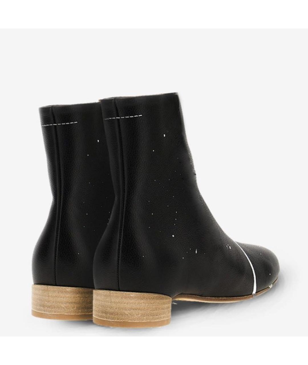 MM6 MAISON MARGIELA Черные кожаные полусапоги, фото 4