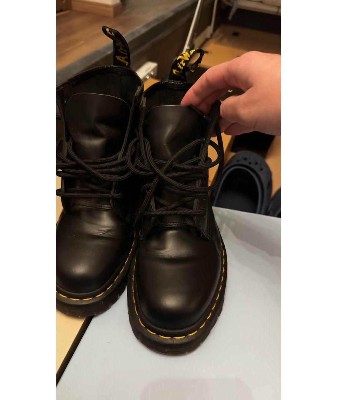 DR. MARTENS Черные кожаные ботинки, фото 2