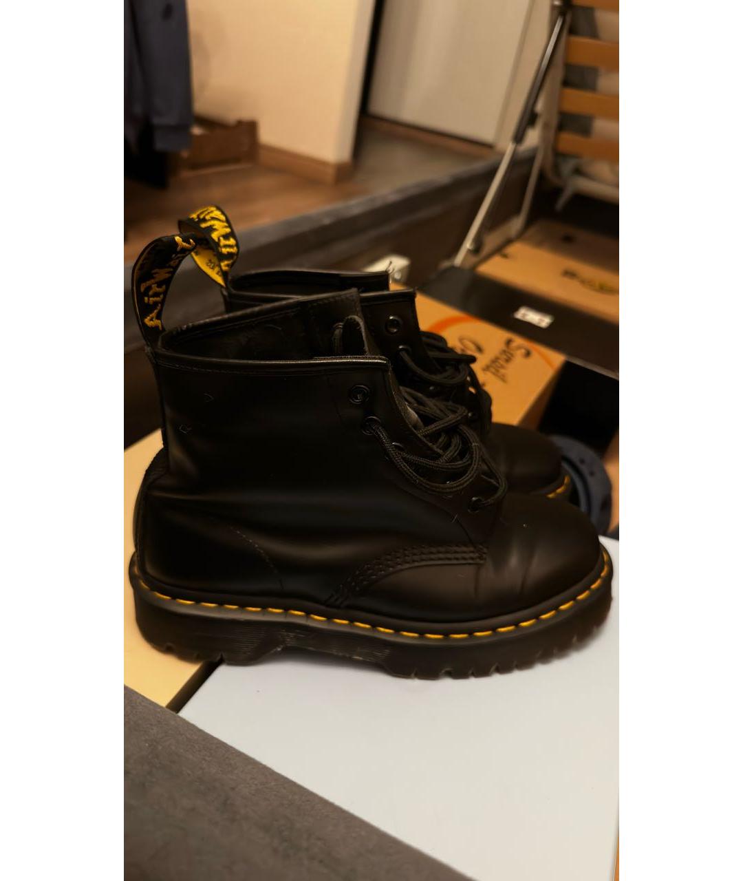 DR. MARTENS Черные кожаные ботинки, фото 5