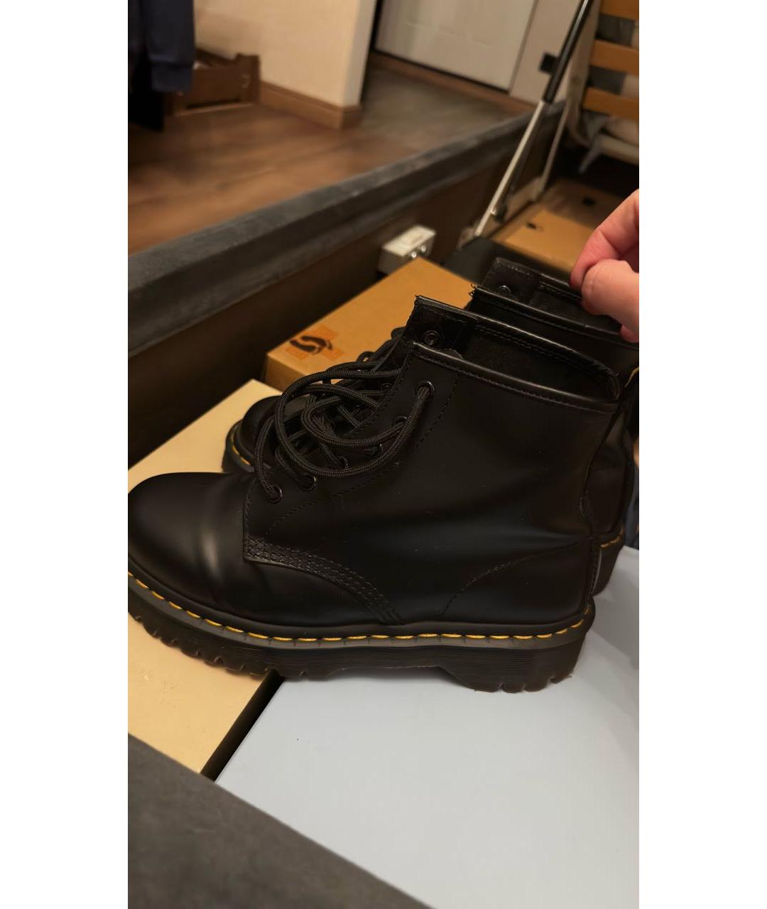 DR. MARTENS Черные кожаные ботинки, фото 4