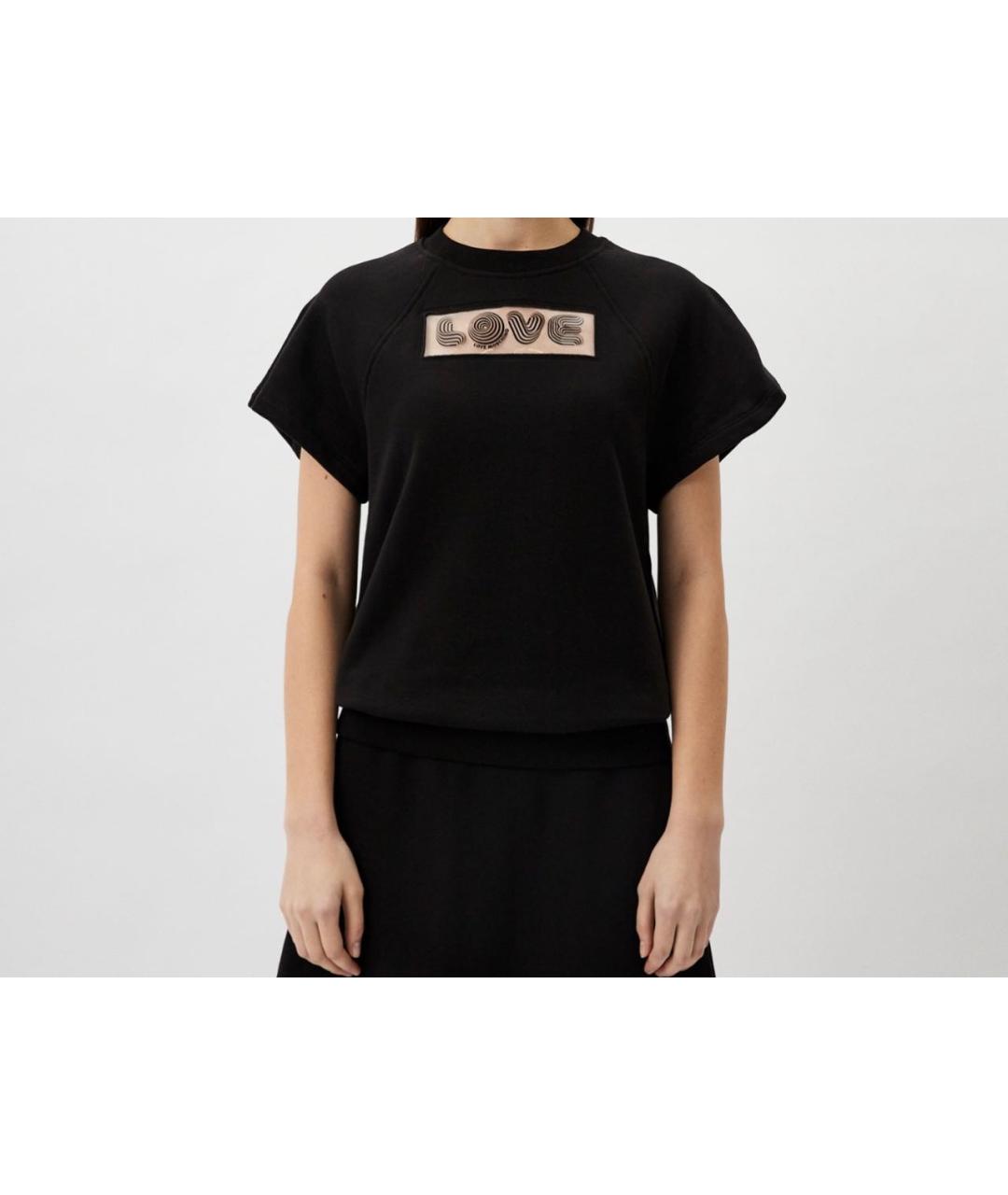 LOVE MOSCHINO Черная хлопковая футболка, фото 2