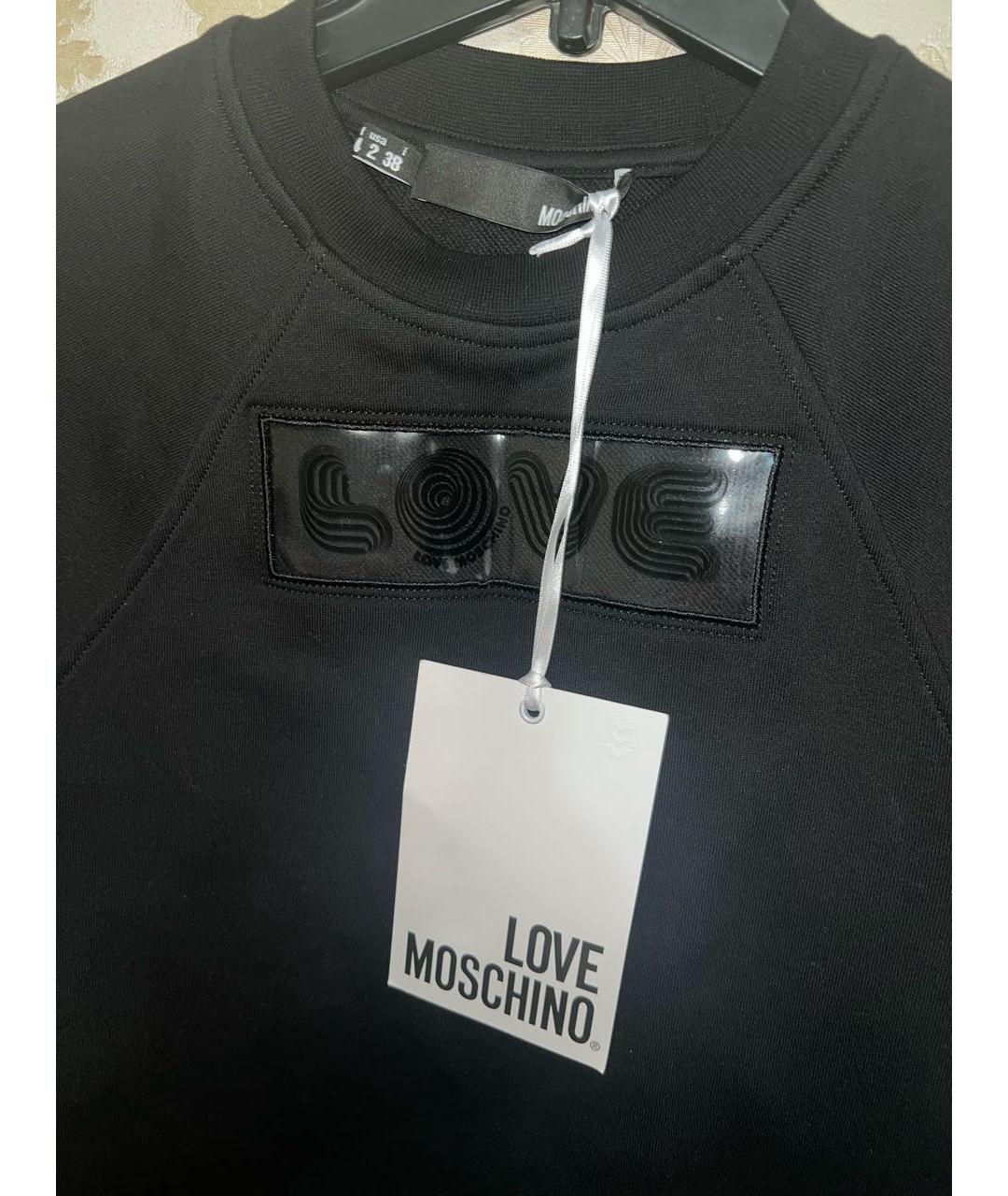 LOVE MOSCHINO Черная хлопковая футболка, фото 8