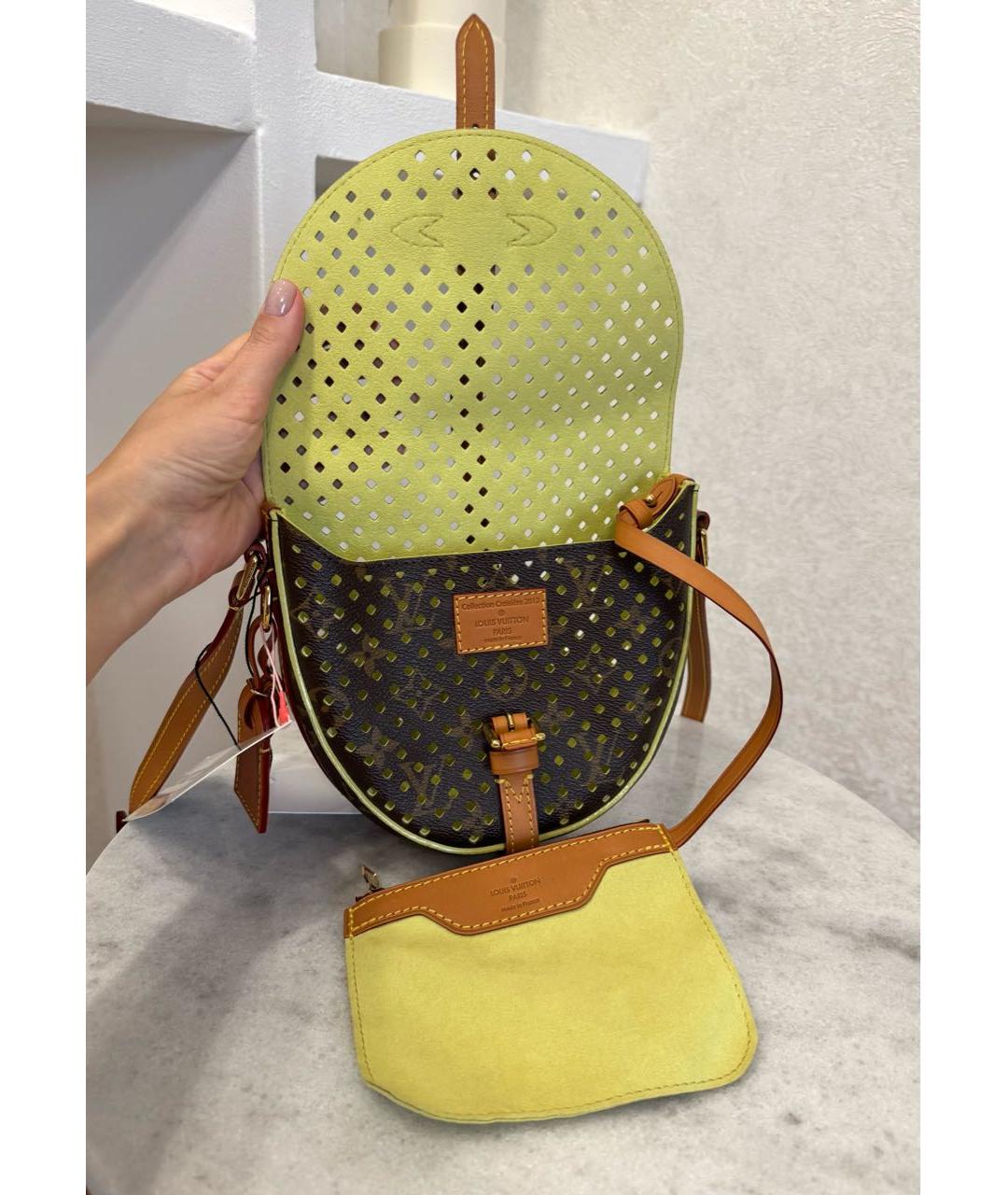 LOUIS VUITTON Коричневая кожаная сумка через плечо, фото 7