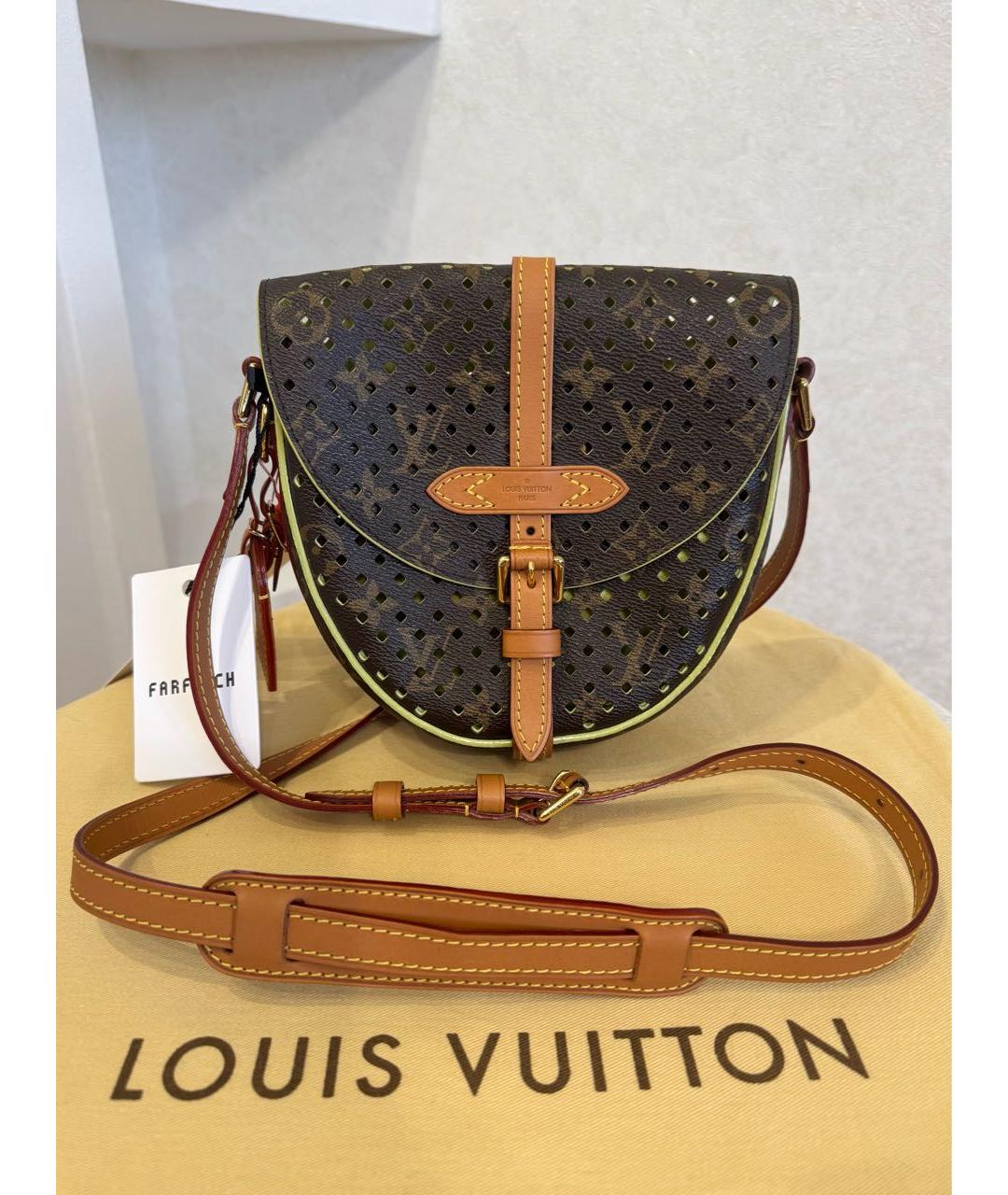 LOUIS VUITTON Коричневая кожаная сумка через плечо, фото 2