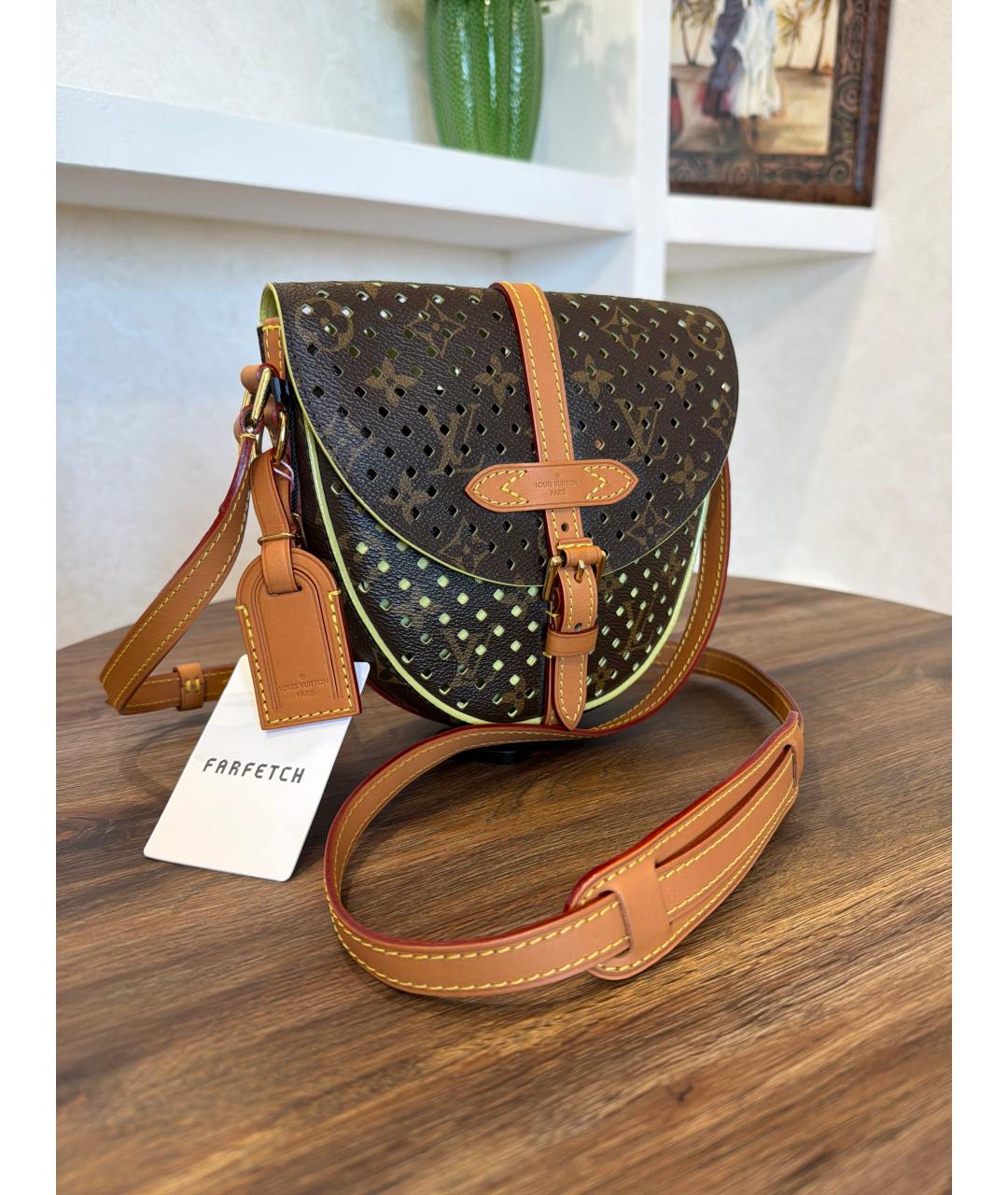 LOUIS VUITTON Коричневая кожаная сумка через плечо, фото 3