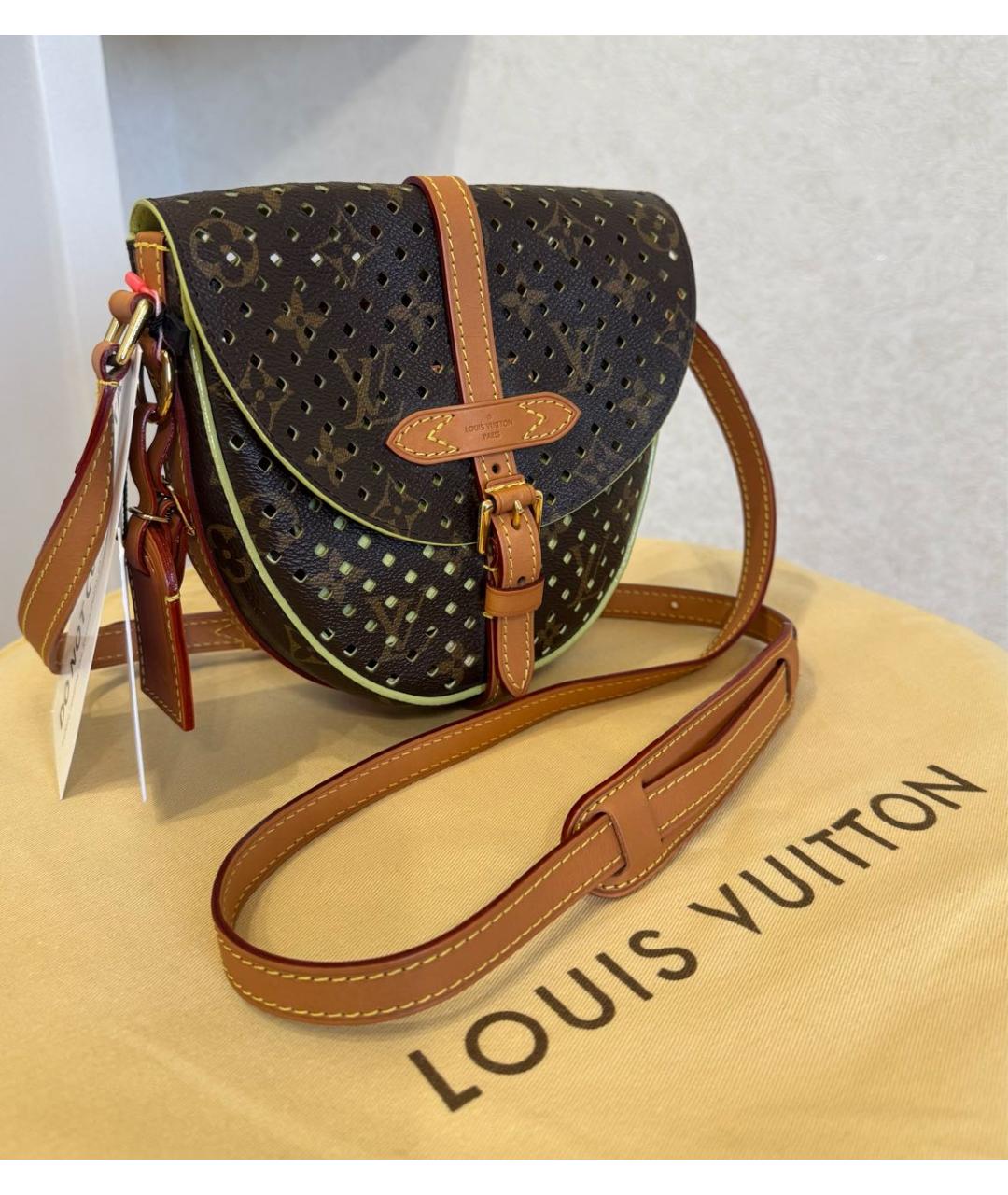 LOUIS VUITTON Коричневая кожаная сумка через плечо, фото 3