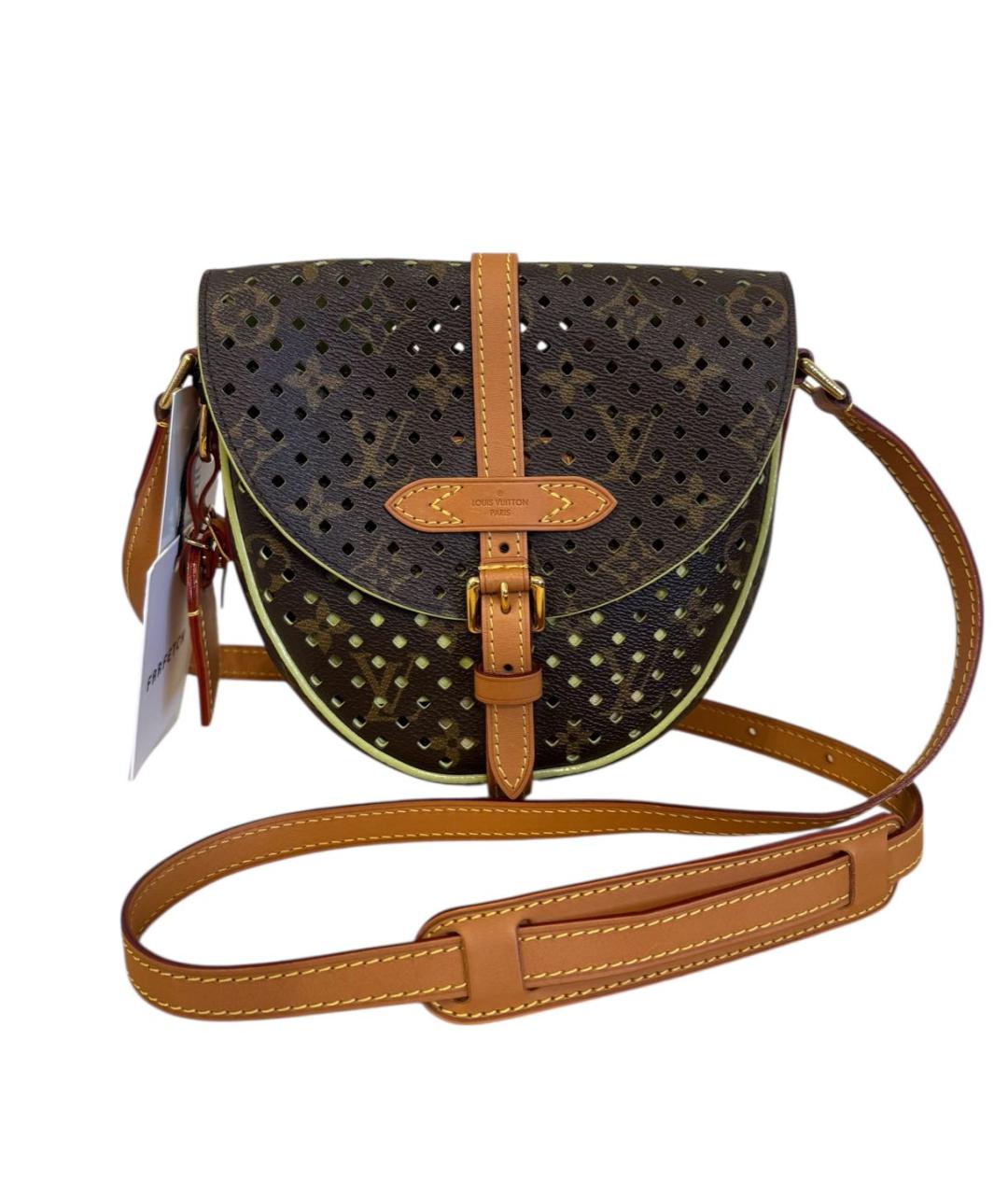 LOUIS VUITTON Коричневая кожаная сумка через плечо, фото 9