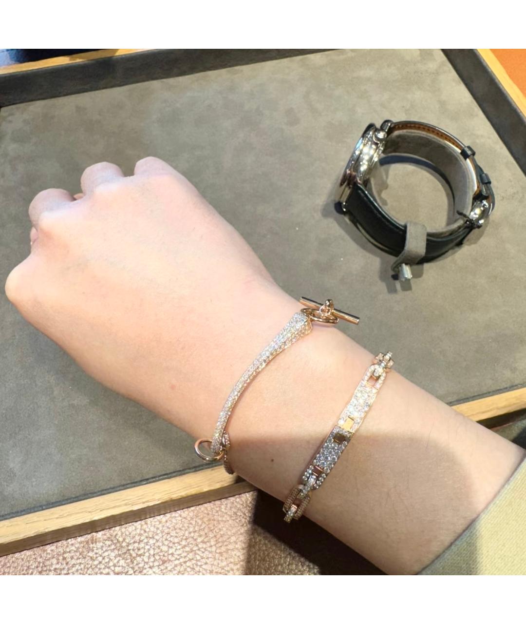 HERMES Серебрянный браслет из белого золота, фото 2
