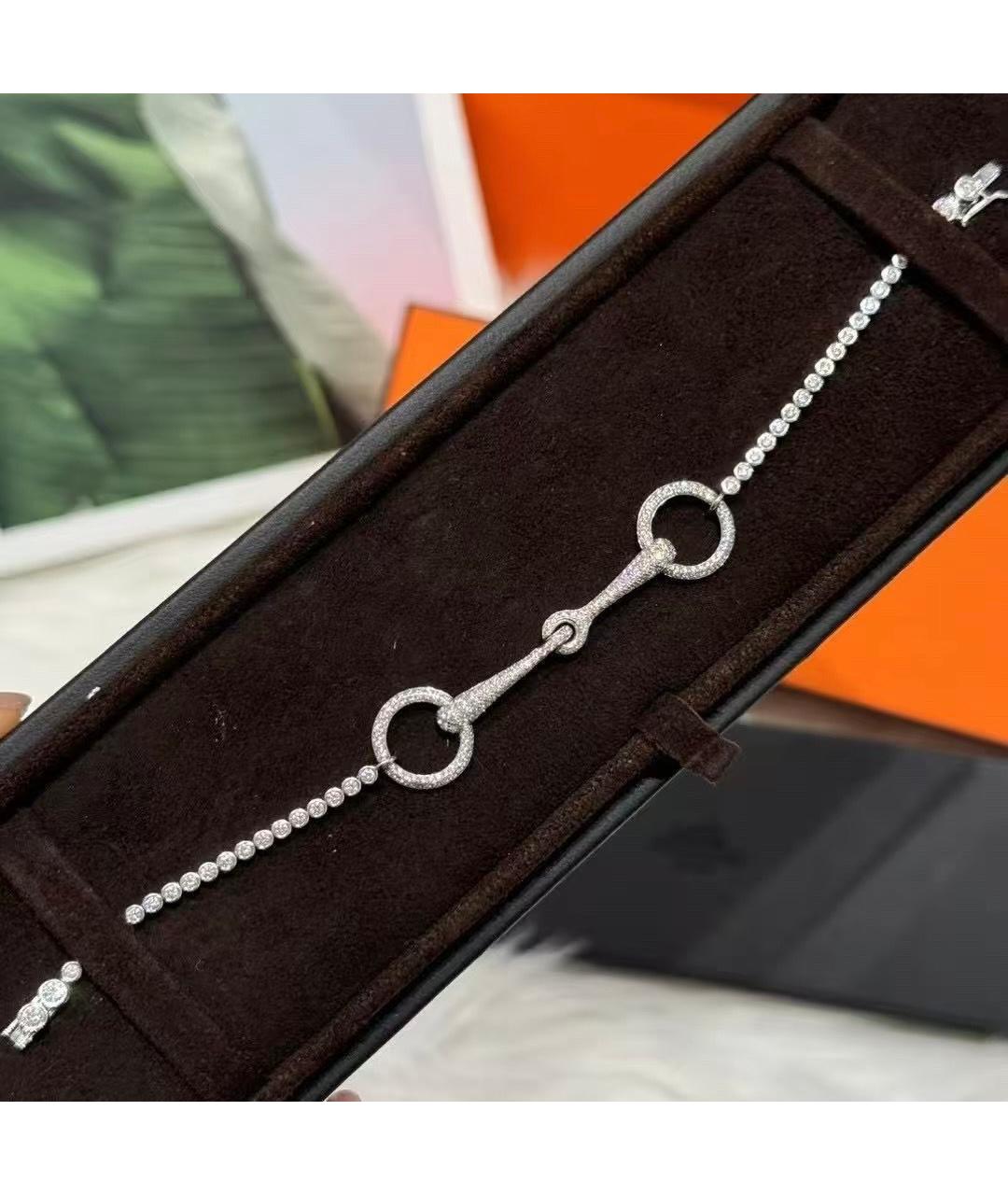 HERMES Серебрянный браслет из белого золота, фото 4