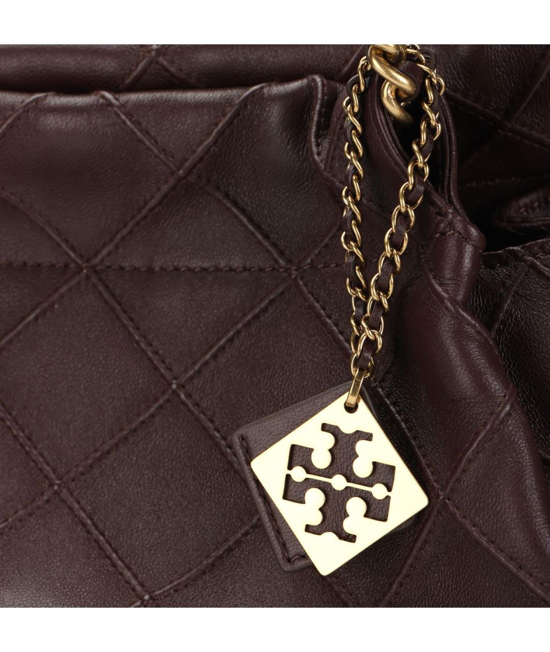 TORY BURCH Бордовая кожаная сумка тоут, фото 5