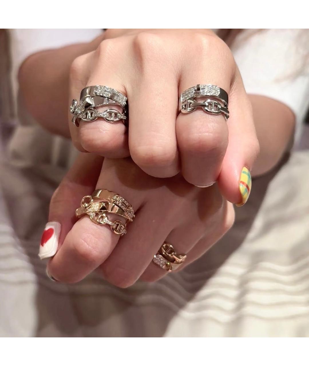 HERMES Серебряное кольцо из белого золота, фото 2
