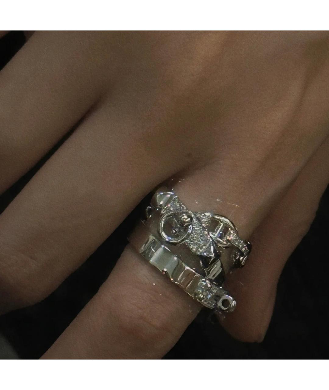 HERMES Серебряное кольцо из белого золота, фото 5