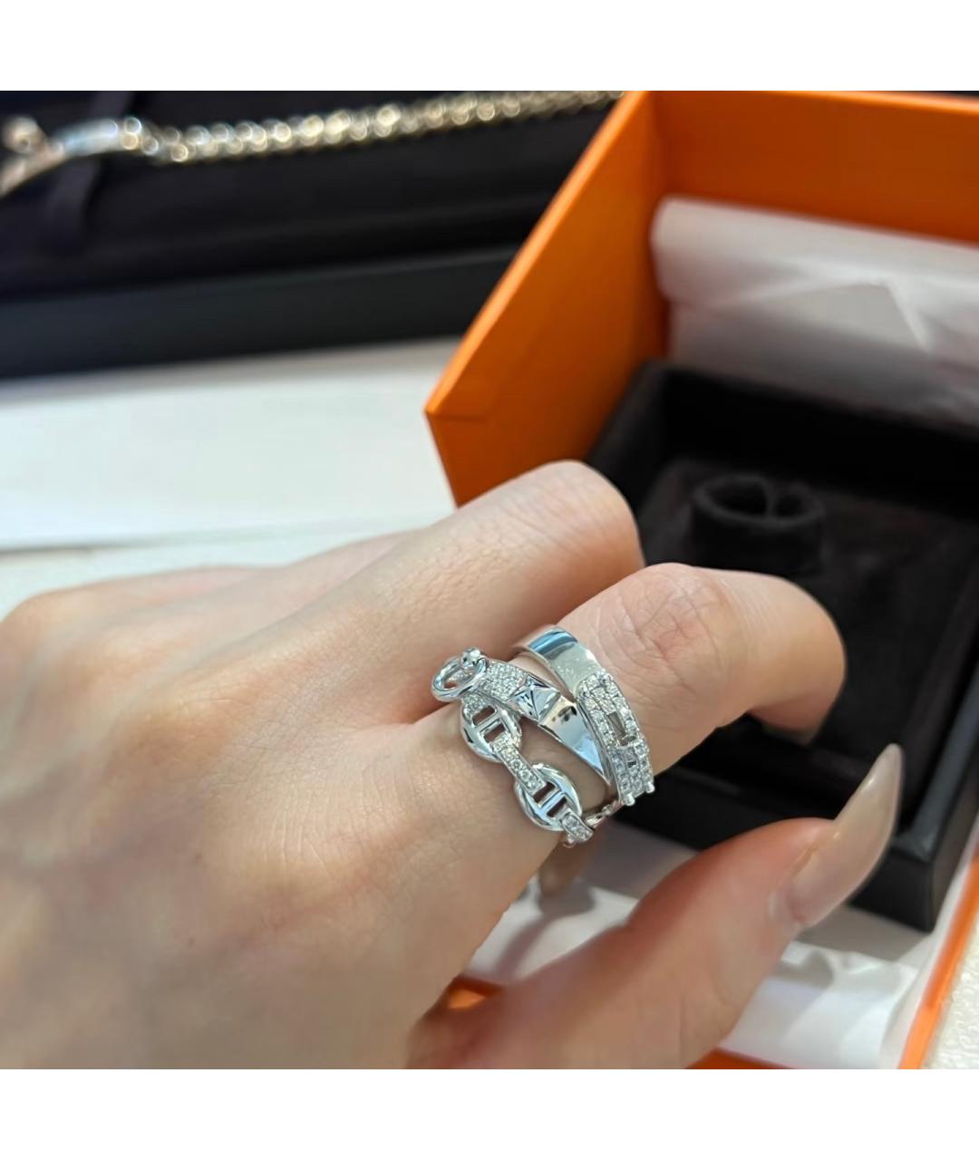 HERMES Серебряное кольцо из белого золота, фото 3