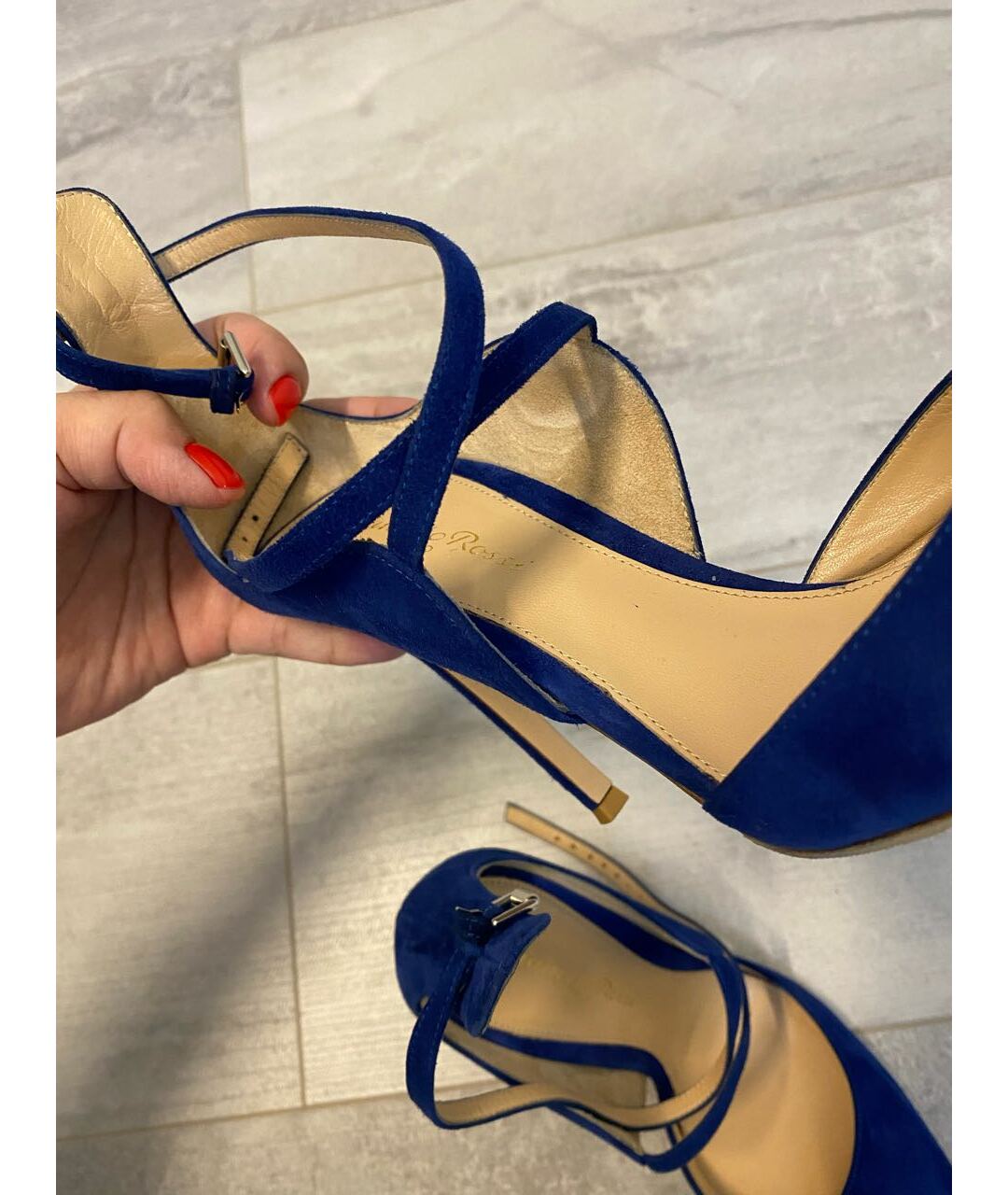 GIANVITO ROSSI Синие замшевые туфли, фото 5