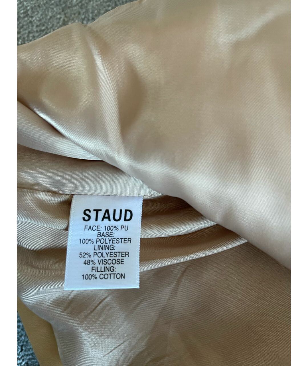 STAUD Коричневая полиуретановая юбка мини, фото 4