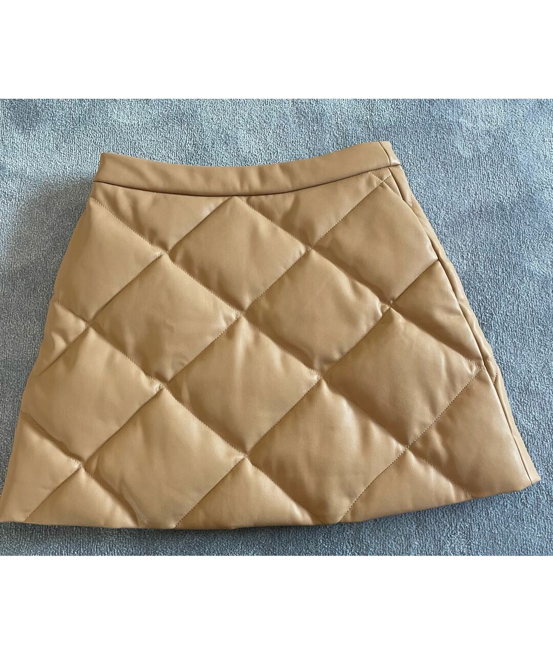 STAUD Коричневая полиуретановая юбка мини, фото 2