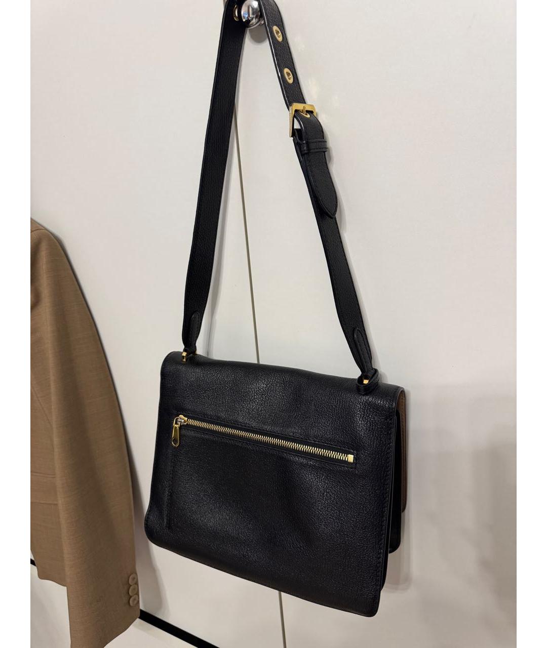 BURBERRY Черная кожаная сумка через плечо, фото 2