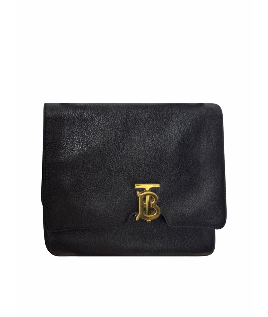 BURBERRY Черная кожаная сумка через плечо, фото 1