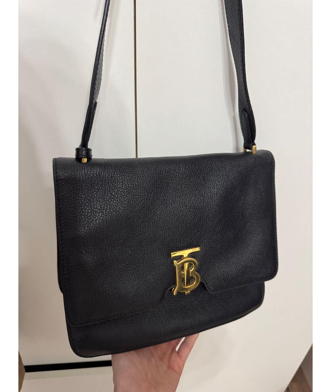BURBERRY Черная кожаная сумка через плечо, фото 4